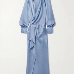 Elegant Blue Long Sleeve Dress